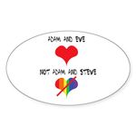 CafePress Adam and Eve Not Adam and Steve. Sticker Oval Bumper Sticker Car Decal