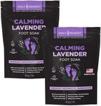 Calming Lavender Foot Soak with Epsom Salt - 2 PACK -Foot Soak Soothes Sore Tired Feet, Athletes Foot & Remove Foot Odor. Best Foot Spa Pedicure Set