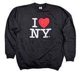 I Love NY Crewneck Sweatshirt Officially Licensed, Black, Large