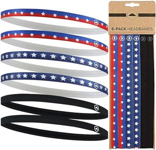 Tough Headwear Thin Elastic Sports Headbands for Women & Men, Workout, Running, Soccer Headband - Black, USA