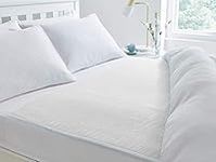 Deluxe Washable and Absorbent Reusable, Double-size Bed, Incontinence Pad/Waterproof Mattress Protector with Tucks (White)