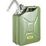 VEVOR Fuel Can, 5.3 Gallon / 20 L Portable Gas Can with Flexible Spout System, Rustproof ＆ Heat-resistant Steel Fuel Tank for Cars Trucks Equipment, Green