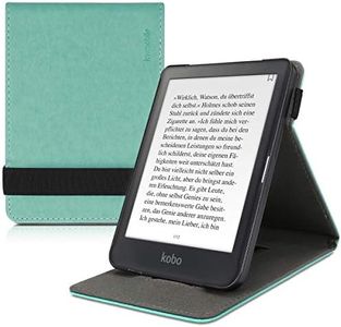kwmobile Cover Compatible with Kobo Clara HD - Case with Strap + Stand - Mint