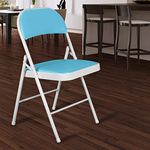 Story@Home Seat and Back Cushion Multipurpose Folding Chair for Office Use, Kids, Home, School Study Foldable Chairs, Living Room Chair, Garden, Balcony and Outdoors (Sky Blue)