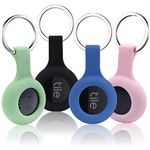 4 Packs Silicone Case for Tile Sticker 2022 with Keychain, Finder Accessory, Protective Cover Sleeve for Tile Tracker Tag, Pet Dog Cat Collar Dropper, Secure Holder (Black,Green,Pink,Blue)