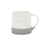 Pavilion - Love You Forever - 17 oz Organic Shaped Gray Dipped Stamped Letter Novelty Coffee Mug Tea Cup Wife Girlfriend Fiancee Boyfriend Husband Fiance Anniversary Neutral Home Modern Present