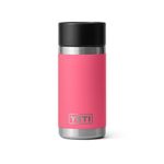 YETI Rambler 12 oz Bottle, Stainless Steel, Vacuum Insulated, with Hot Shot Cap, Tropical Pink