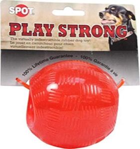 Ethical Pets Play Strong Virtually Indestructible Rubber Ball Dog Toy, 3.75-Inch