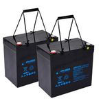 Xplorer Pair of 2 x 12V 55Ah AGM Golf Buggy Batteries, Ideal for Weekly/Occasional Golfer AGM Lead-Acid Batteries for Golf Buggy Applications