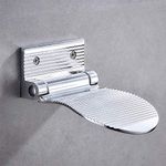 GODECOR Modern Folding Shower Foot Rest, Heavy Duty Metal Foldable Foot Rest for Shaving Legs Aid Shower Step for Home Hotel Bathroom Use - YL00029 (Silver)