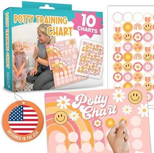 Retro Potty Training Chart for Toddler Girls - Potty Training Sticker Chart for Girls Potty, Potty Chart for Girls with Stickers, Sticker Chart for Kids Potty Training Reward Chart, Kids Reward Chart