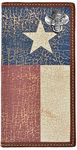 Custom Cowboy Skull Long Wallet with Distressed Texas Lone Star Flag