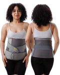PLETHEON 3 In 1 Postpartum Belly Band Post Pregnancy Abdominal Belt For Women After Birth Belly/Waist/Pelvis Wrap Postnatal Shapewear, (Fit from 30 Inch to 46 Inches of waist) (Gray)