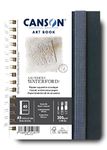 CANSON Professional Art Book, Fine Grain Watercolour Saunders Waterford Paper, 300gsm, A5 Spiral Portrait Notebook, 20 White Sheets, Ideal for Professional Artists & Students