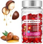 SCTHRL Hair vitamins oil capsules for women & men, hair serum A C E Pro B5 50 for frizzy & dry damaged hair, vitaminas para el cabello cápsulas w/argan avocado, moroccan oil