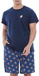 Yoimira Mens Pajamas Set Short Sleeve, Pajamas for Men Soft Comfy, Mens Sleepwear Pjs Set with Pockets, A#. Short Sleeve-hamburger, Large