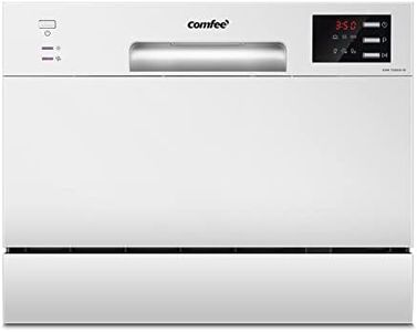 COMFEE' KWH-TD602E-W Freestanding Compact Dishwasher, LED display, 6.5 liters, White, Noise level: decibels 47
