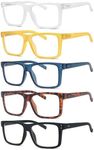 Eyekepper 5-pack Oversized Reading Glasses Square Large Frame Readers +2.5