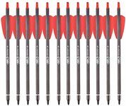 NIKA ARCHERY 7.5 inch Crossbow Bolts Carbon Arrows for COBRA SYSTEM R9 Bow Hunting, Pack of 12