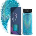 Ceya 3.5oz/ 100g Holographic Ultra Fine Glitter Powder Laser Jade Green Glitter 1/128” 0.008” 0.2mm for Slime Epoxy Resin Craft Tumbler Jewelry Nail Art Festival Makeup Scrapbook Painting Wedding Cards