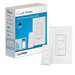 Lutron Caséta Wireless Smart Lighting Dimmer Switch and Remote Kit | P-PKG1W-WH