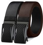 BULLIANT Mens Reversible Belt,Casual Web Nylon Ratchet Belt Gift for Men Golf Hiking Pants Jeans 2 In 1(Black/Brown,34"-40"Waist Adjustable)