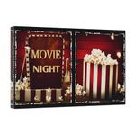 CCWACPP Movie Sign Wall Art Movie Night Painting Prints Popcorn Canvas Picture Movie Theater Decor for Home Cinema Media Room Bedroom Framed (C, (50.00 x 75.00 cms))