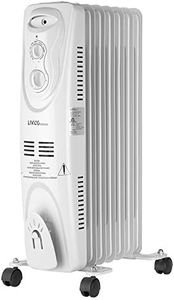 LIVINGbasics Oil Filled Radiator Heater 1500W, Portable Electric Space Heater, Full Room Quiet, Adjustable Thermostat, Overheat Protection, 3-Heat Settings, Energy Saving