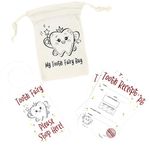 A&M Natural Living Tooth Fairy Bag Set, Tooth Fairy Kit Includes 1 x Tooth Bag, 20 x A7 Tooth Fairy Certificates and 1 x Door Hanger, Designed and Printed in The UK, The Perfect Tooth Fairy Gift