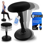 Dynaseat Ergonomic Stool Height-Adjustable for Sitting and Standing (Black, 65-85 Version) - Office Stool Ergonomic - Desk Stool with Swing Effect - Standing Aid