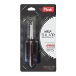 FLAIR Inky Series Silver Liquid Ink Fountain Pen Blister Pack | Free 2 Pcs X-Large Jumbo Cartridges | Stainless Steel Nib With Iridium Tip | Comfortable Grip For Smooth Writing | Blue Ink, Pack of 2