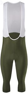RISESBIK Cycling Bibs Shorts 3/4 Men's Bike Bibs Knickers 4D Padded Bicycle Biking Bib Shorts UPF50+, Green, X-Large