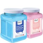 Cotton Candy Floss Sugar (2 Pack / 1lb x 2) | Blue Raspberry & Bubble-gum| PRODUCT OF CANADA| Easy Candy Forming| Works With Almost All Machines| Reusable Jars to Lock in Freshness| Flavoured Floss Ideal for Snack, Desserts, Party, Carnivals and More| By Elo's Premium