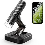 TOMLOV DM1S Wireless Digital Microscope [Easy and Fun] 50X-1000X 1080P HD WiFi Portable Handheld USB Trichome Mini Coin Microscope Camera Magnifier with Stand for iPhone iPad Android Phone & PC