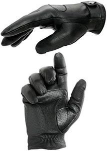 PEARLWOOD Men's Leather Gloves for Drivers Made of Goatskin Leather, Black (200), M (9)