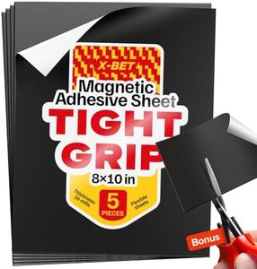 Magnetic Sheets with Adhesive Backing - 5 PCs Each 8" x 10" - Flexible Magnetic Paper with Strong Self Adhesive - Sticky Magnet Sheets for Photo and Picture Magnets, Stickers and Other Craft Magnets