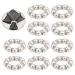 NCOALE Napkin Rings, 10 Pcs Pearl Napkin Ring Holders Serviette Rings Napkin Buckles Table Decor, Wedding Napkins Ring for Candlelight Dinner Anniversary Family Party Banquet, White