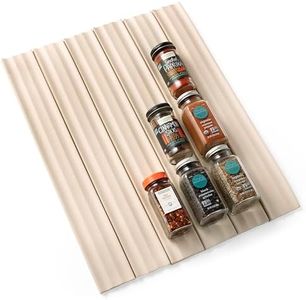 YouCopia SpiceLiner Adjustable Spice Drawer Liner, 10ft Roll, Sandstone, Seasoning and Spices Bottle Organizer Insert