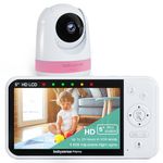 Babysense Prisma Baby Monitor with Camera and Audio, 5” HD Video Baby Monitor, 6-Color Night Light, Split Screen, Baby Sound Machine with White Noise & Lullabies, Secure No WiFi