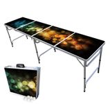 PartyPong Standard 8-Foot Folding Pong Table w/Free HEXCUPs, Pong Balls, and Triangle Decals - Bubbles Edition
