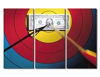 3 Panel Wall Art Sports Theme Paintings Canvas Wall Art Arrows Hit the Bull's Eye Posters and Prints Archery Pictures Canvas Paintings Wall Decor for Living Room Framed Ready to Hang(40"Wx60"H)