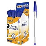 pens BIC Cristal ORIGINAL Medium Daily BALLPOINT Biros 1.0 mm Everyday Essay Writing Home School Office Stationery Supplies Clear Barrel 4 Colours BLACK RED BLUE GREEN RGB Stick BLUE, 20 X