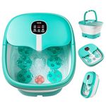 Niksa Foldable Foot Spa Bath Massager with Heat, Bubbles,6 Motorized Shiatsu Massage and Temperature Control Pedicure Foot Spa Tub with Mini Acupressure Massage Points for Feet Stress Relief