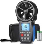 AIOMEST Digital Anemometer, Handheld Wind Speed Meter AI-100, Airflow Gauge Measures Air Temperature ℃/℉ Velocity for HVAC with Wind Chill Backlight