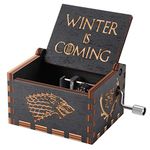 Game of thrones Wood Muisc Box,Antique Carved Wooden Hand Crank Musical Boxes Best Gift for Birthday Christmas