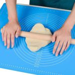 RIOMTRIC Silicone Baking Mat Roti matChapati Atta Kneading Mat Non-Stick Fondant Rolling Mat Stretchable for Kitchen Cooking Dough Atta Kneading Big Size Multicolor -Mat 50 * 40 cm)