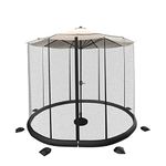 Pure Garden 50-LG1205 Bug Screen for 10-11 Table Umbrellas & Furniture Patio Umbrella Mosquito Net, Black