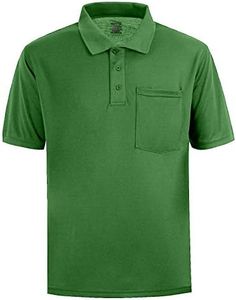 MOHEEN Men's Polo Shirts with Pockets and Short Sleeves Performance Golf Polo UPF 50+ (Olive,L)