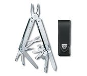 Victorinox Swiss Tool X Swiss Army Knife with Leather Pouch (3.0327.L), Metal