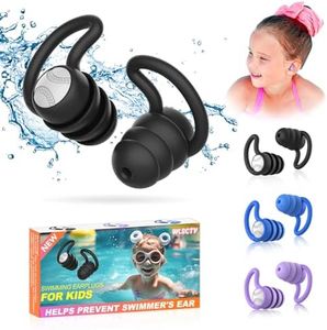 Swimming Earplugs for Kids Waterproof Ear Plugs - 3 Pairs Reusable Swimming Earplugs for Kids, Waterproof Earplugs for Swimmers Shower, Bathing, Surfing - Keep Ear Water Out Protector.